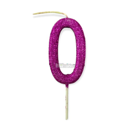 Vela Gibreada Numero 0 Color Fucsia 11cm