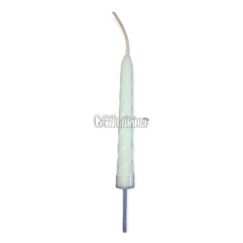 Vela Irrompible Torneada Plastico Blanca 16cm