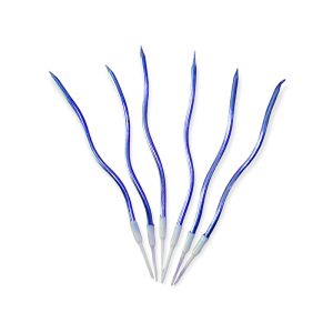 Vela Metalizada con Ondas x6u Color Azul 15cm
