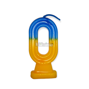 Vela Numero 0 Azul y Amarillo Boca