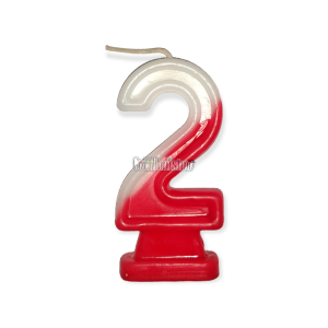 Vela Numero 2 Rojo y Blanco River