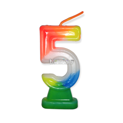 Vela Numero 5 Multicolor FLUO