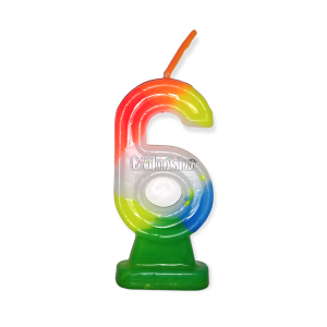 Vela Numero 6 Multicolor FLUO