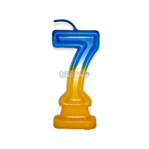 Vela Numero 7 Azul y Amarillo Boca