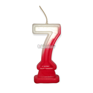 Vela Numero 7 Rojo y Blanco River