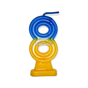 Vela Numero 8 Azul y Amarillo Boca