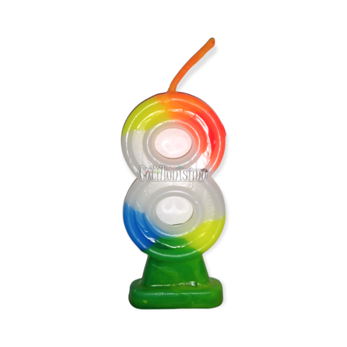 Vela Numero 8 Multicolor FLUO