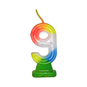 Vela Numero 9 Multicolor FLUO