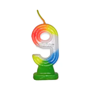 Vela Numero 9 Multicolor FLUO
