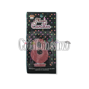 Vela Gibreada Numero 8 Color Rosa Gold Magic Candles