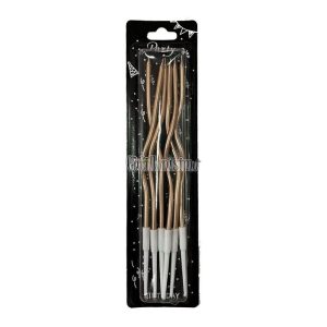 Vela Metalizada con Ondas x6u Color Champagne 15cm