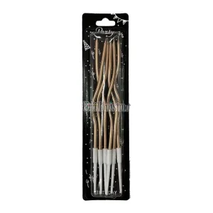 Vela Metalizada con Ondas x6u Color Champagne 15cm