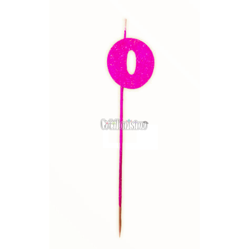 Vela Pinche Gibreada Nº0 Color Rosa Fluo