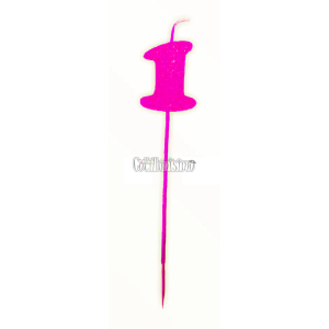 Vela Pinche Gibreada Nº1 Color Rosa Fluo