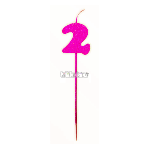 Vela Pinche Gibreada Nº2 Color Rosa Fluo