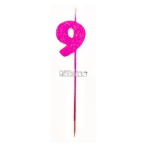 Vela Pinche Gibreada Nº9 Color Rosa Fluo