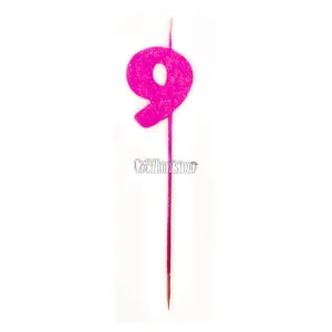 Vela Pinche Gibreada Nº9 Color Rosa Fluo