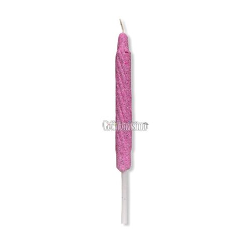 Vela Gibreada Color Rosa Pastel