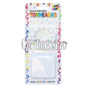 Vela Rayada Torneada Blanca X24u con 12 Bases