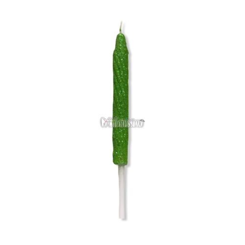 Vela Gibreada Color Verde Manzana