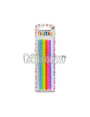 Vela Finita Torneadas Multicolor x24u