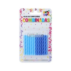 Velas Combinadas Azules 6 cm x12 Unidades