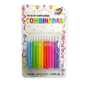 Velas Combinadas Multicolor 6 cm x12 Unidades