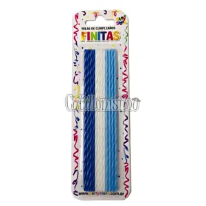 Vela Finita Torneadas Colores Varon x24u