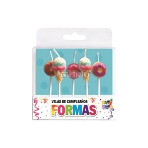 Velas Formas Set Donas x5 Unidades
