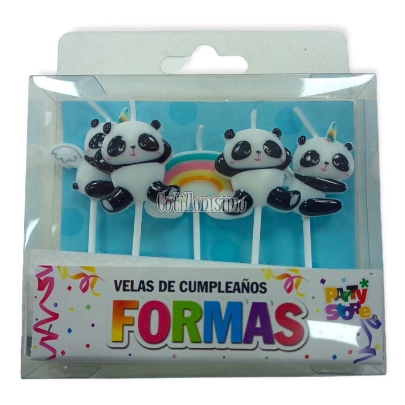 Velas Formas Set Panda x5 Unidades