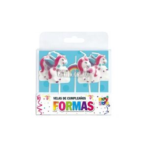 Velas Formas Set Unicornios x5 Unidades