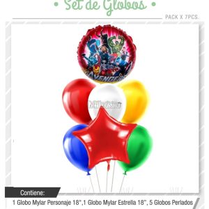 Set Globos VENGADORES 7 Pcs
