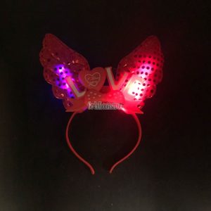Alternative view of Vincha LOVE con Alas Lentejuela (LED)