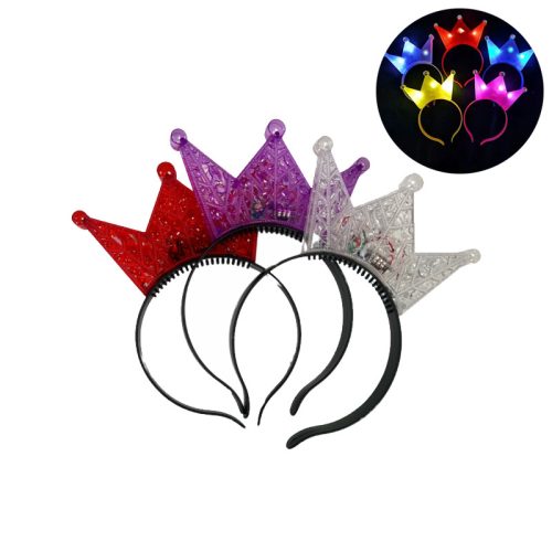 Vincha Corona REY Arlequin Acrilico Transparente (LED)