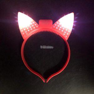 Vincha Gatita Con Corazoncitos (LED) - Imagen 3