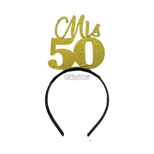 Vincha Goma Eva MIS 50 Dorado Glitter