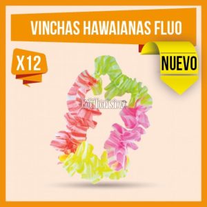 Vincha Hawaiana FLUO de Tela (FRISELINA) X12 Unidades