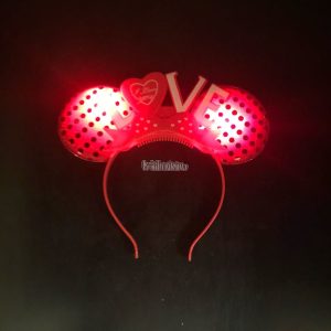 Vincha LOVE con Orejas Lentejuela (LED) - Imagen 3