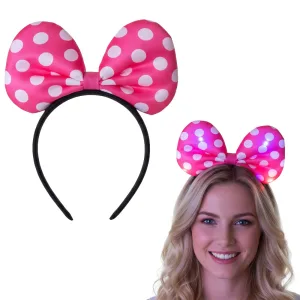 Vincha Minnie Lunares Tela Luminosa (LED)
