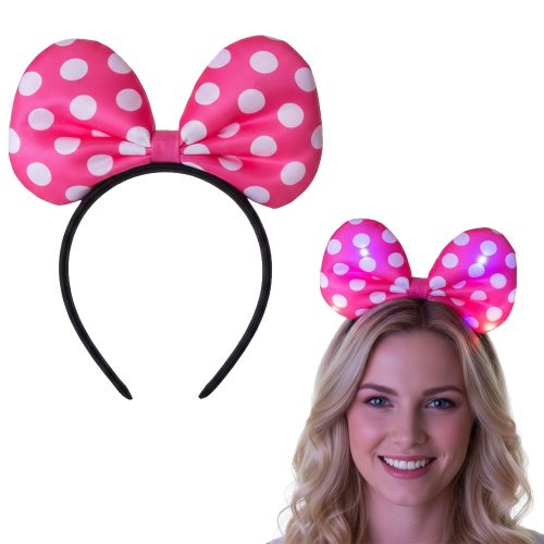 Vincha Minnie Lunares Tela Luminosa (LED) - Pack X10