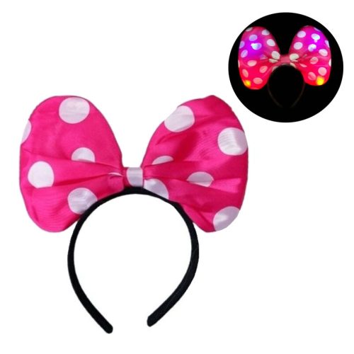 Vincha Minnie Lunares Tela Luminosa (LED) - Pack X10