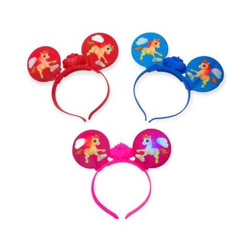 Vincha Orejas con Unicornio (LED) - Pack X10 Unidades