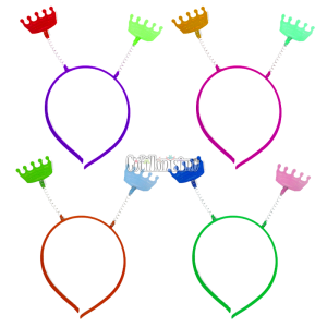 Vincha Resorte CORONA x4 Unidades Colores Surtidos (FLUO)