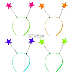 Vincha Resorte ESTRELLA x4 Unidades Colores Surtidos (FLUO)