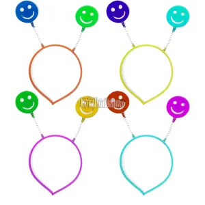 Vincha Resorte SMILE x4 Unidades Colores Surtidos (FLUO)