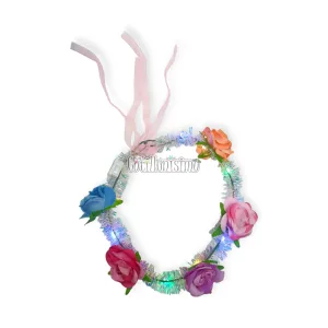 Vincha con Flores Chicas Tela Multicolor (LED)