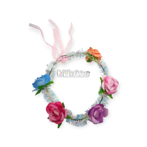 Vincha con Flores Chicas Tela Multicolor (LED) - Imagen 3