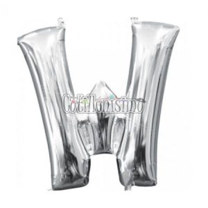 Globo Letra Inflable W Plateada 80cm