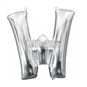 Globo Letra Inflable W Plateada 80cm