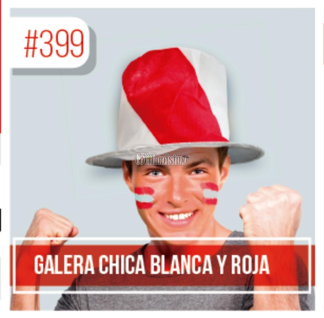 Galera Chica Rojo y Blanco x5 Unidades (FRISELINA) 15cm
